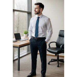 Dockers Performance NEW Men's Navy Blue Slim Fit Dress pant size 32x32